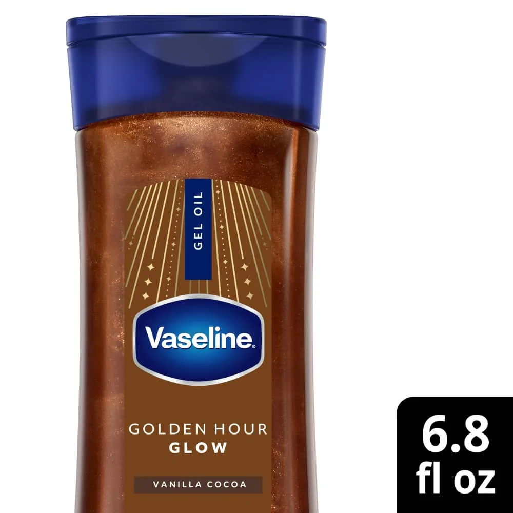 Dầu dưỡng thể Vaseline Glazed And Glisten Golden Hour Body Gel Oil Glow Vanilla Cocoa Shimmering