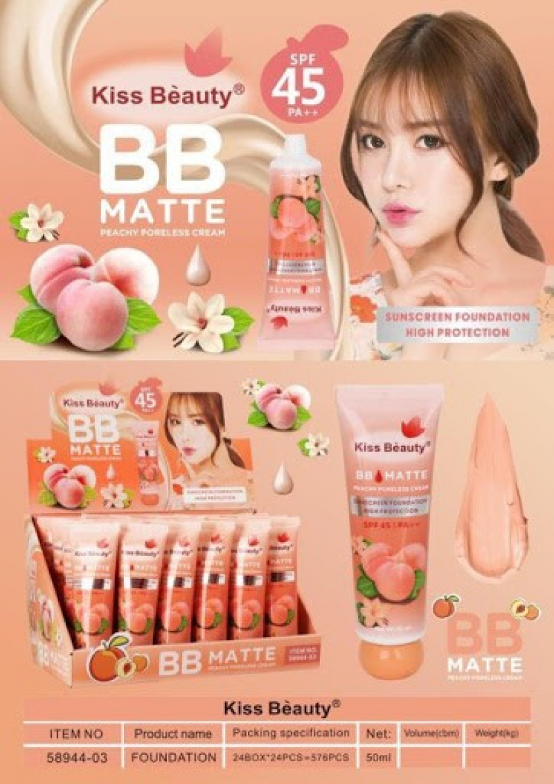 Kem Nền Che Khuyết Điểm Kiss Beauty Pore BB Matte