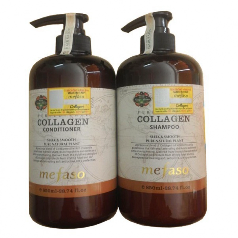 Bộ Gội Xả Mefaso Collagen Chăm Sóc Tóc Phục Hồi Hư Tổn