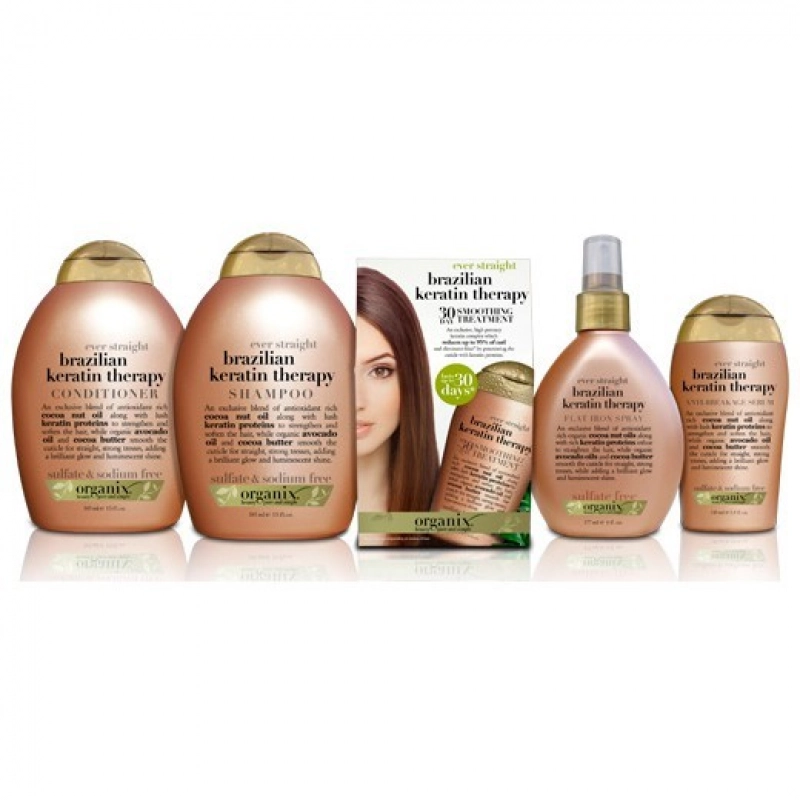 dầu gội và dầu xả OGX Ever straightening + brazilian keratin therapy