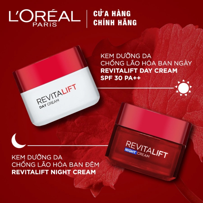 Bộ Dưỡng Da Săn Chắc Chống Lão Hóa Ngày Đêm L'Oreal Paris Revitalift