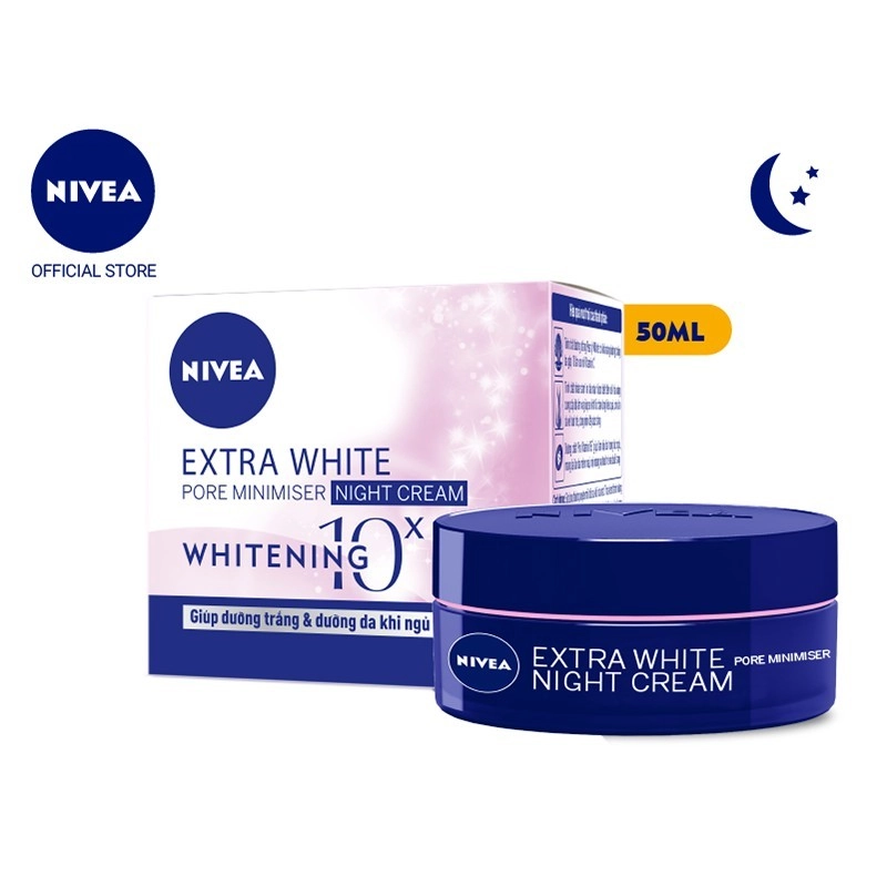 Kem dưỡng trắng da & se khít lỗ chân lông ban đêm Nivea Extra White Night Cream