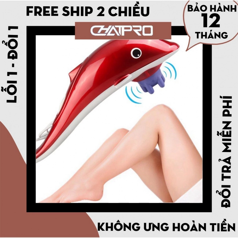 Máy Massage Cầm Tay Cá Heo 3 Đầu RF- 889