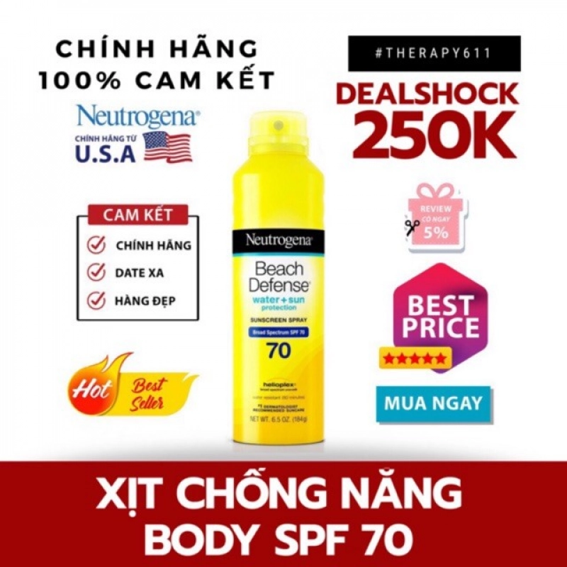 Cập Nhật Kem chống nắng đi biển là gì? 10 sản phẩm được ưa chuộng nhất 2022 5 Xịt chống nắng Neutrogena Beach Defense