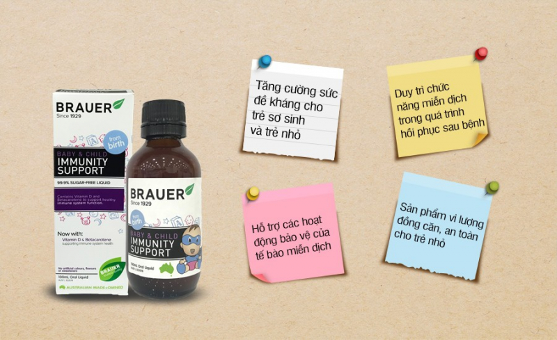 iro tăng đề kháng cho bé Brauer Baby & Child Immunity Support Oral Liquid