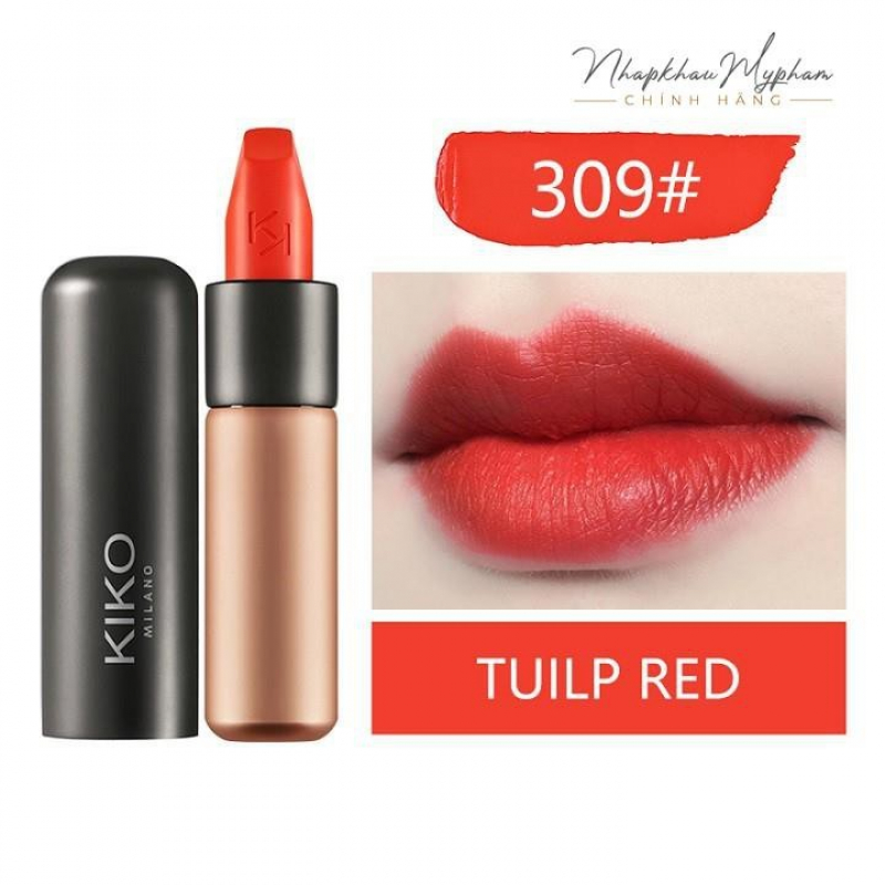 Son Kiko Matte Velvet Passion Màu 309 Tulip Red