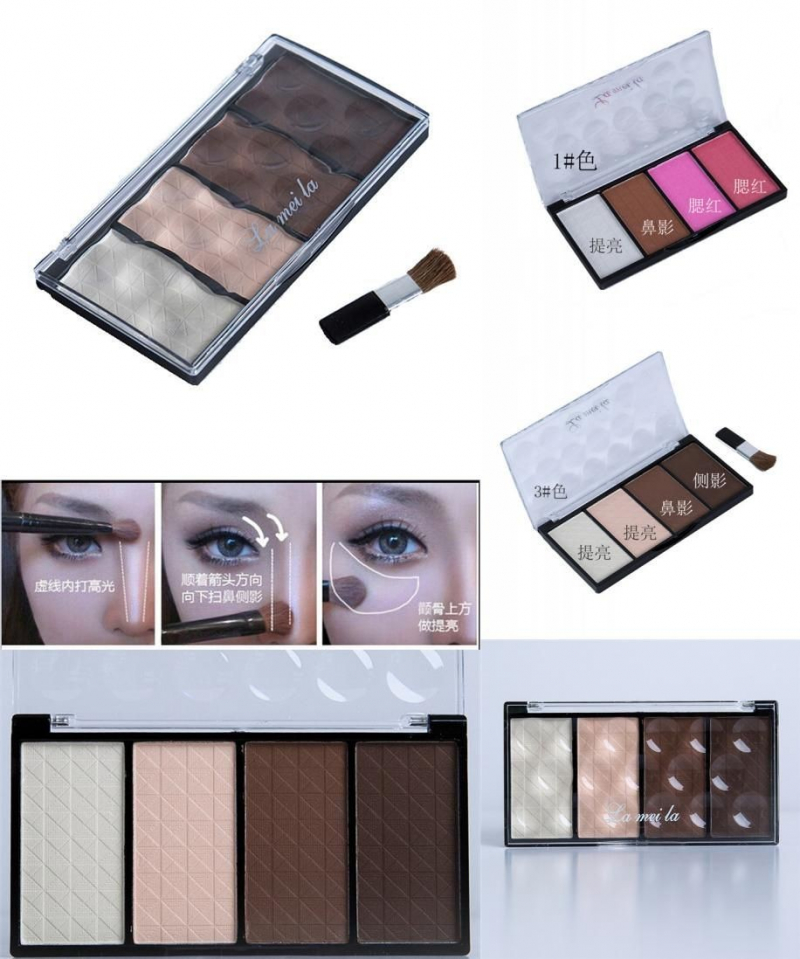 Hộp 4 ô phấn tạo khối - highlight Lameila