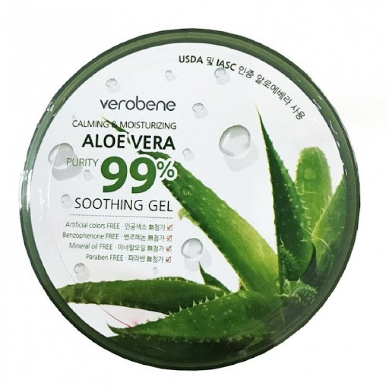 Geo lô hội trắng da, dưỡng ẩm ALOE 99% Verobene Vera Purity 99% Smothing Gel