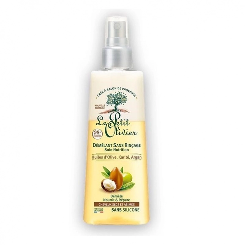 Xịt dưỡng tóc phục hồi tóc hư tổn chiết xuất Dầu Argan, Bơ Hạt Mỡ, Dầu Olive Le petit Olivier.