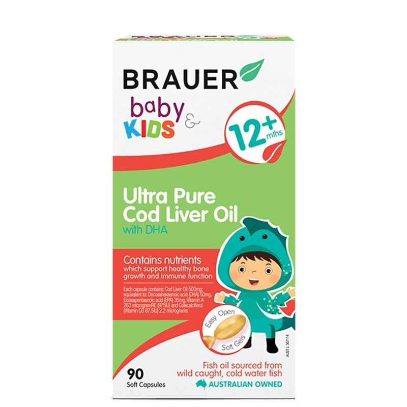 DHA Brauer dạng viên nang cho trẻ 12 tháng tuổi trở lên