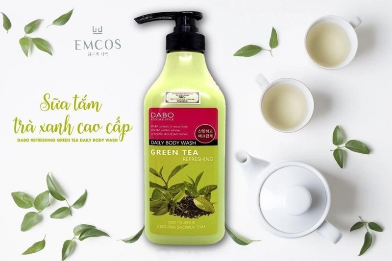 Sữa tắm ngừa mụn sạch nhờn chiết xuất từ trà xanh Dabo Refreshing Green Tea Daily Body Wash