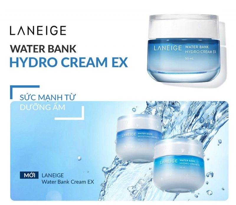Laneige Water Bank Hydro Cream EX. kem dưỡng ẩm cho da dầu và da hỗn hợp