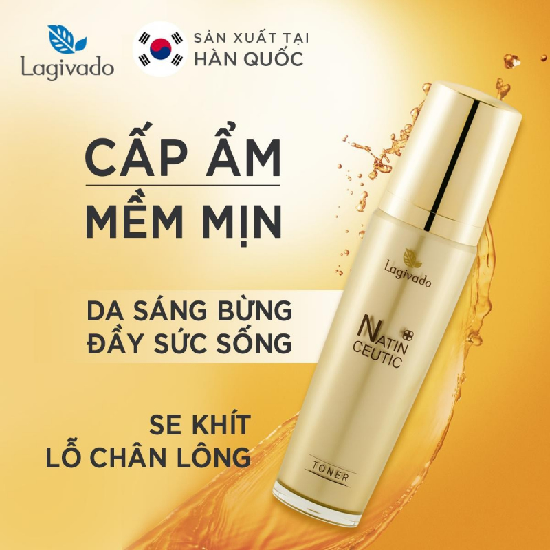 Nước hoa hồng trẻ hoá da Hàn Quốc Lagivado Natin Ceutic Toner