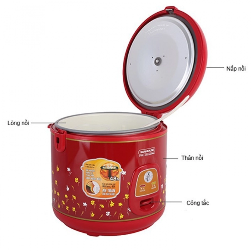 Nồi cơm điện 1.8L SUNHOUSE SH18M