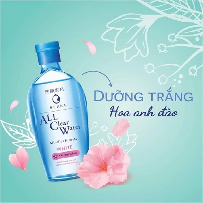Nước tẩy trang dưỡng trắng Senka All Clear Water Micellar Formula White