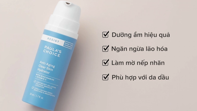 Kem dưỡng ẩm cho da nhạy cảm và lão hóa Paula's Choice Resist Anti Aging Clear Skin Hydrator