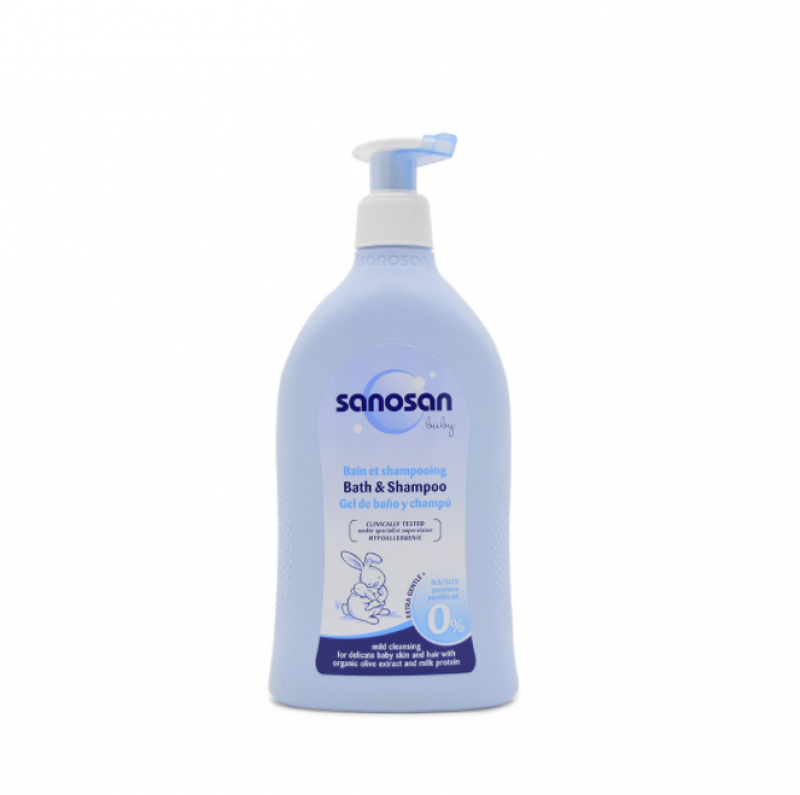 Sữa tắm gội dịu nhẹ Sanosan chiết xuất olive hữu cơ 500ml