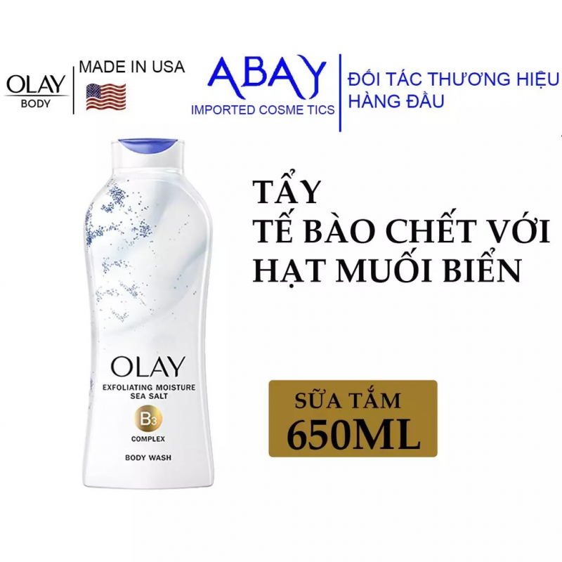 Sữa tắm tẩy tế bào chết Olay Daily Exfoliating with Sea Salts Body Wash