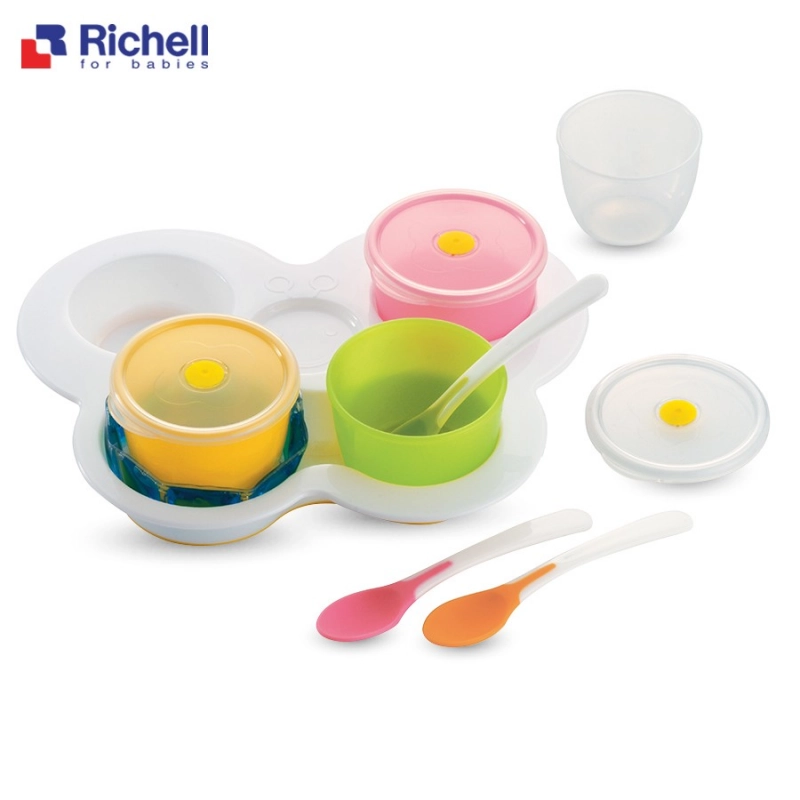 Bộ bát ăn dặm khởi đầu Richell Nhật