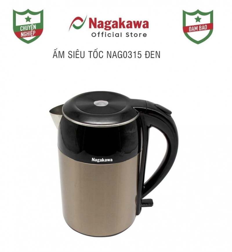Ấm siêu tốc 2 lớp 1,8L Nagakawa NAG0315