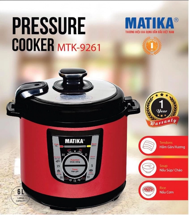 Nồi Áp Suất Đa Năng Matika MTK-9261 (6L)