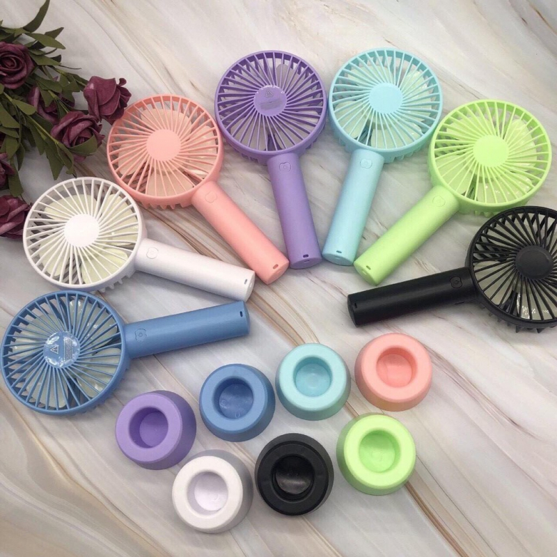 Quạt mini tích điện cầm tay có đế để bàn 3 tốc độ gió N9