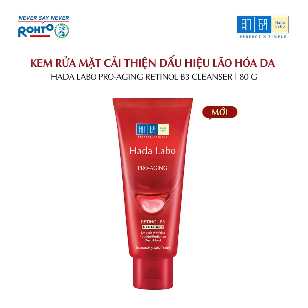 Sữa rửa mặt chống lão hóa Hada labo Pro-Aging Retinol B3 Cleanser