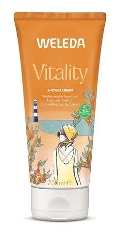 Sữa tắm dưỡng da dạng kem Weleda Vitality - Sea Buckthorn Shower Cream